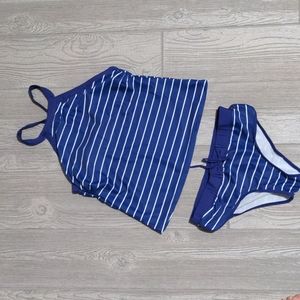 Blue stripe tankini